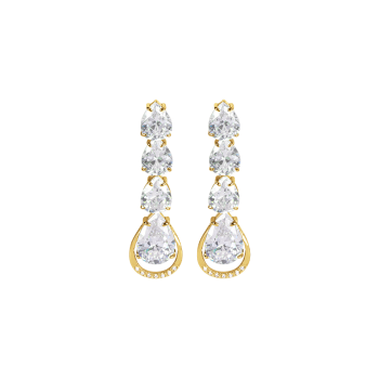 Jacques Lemans SE-O210B Damen Ohrringe Ohrstecker Sterlingsilber vergoldet mit White Topaz